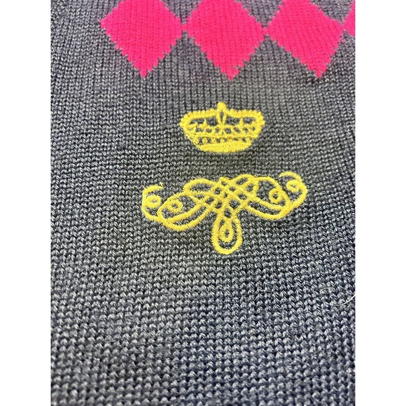 Vtg Koret Cardigan Women's Small Wool Argyle Gold Buttons Embroider Preppy - Picture 7 of 11